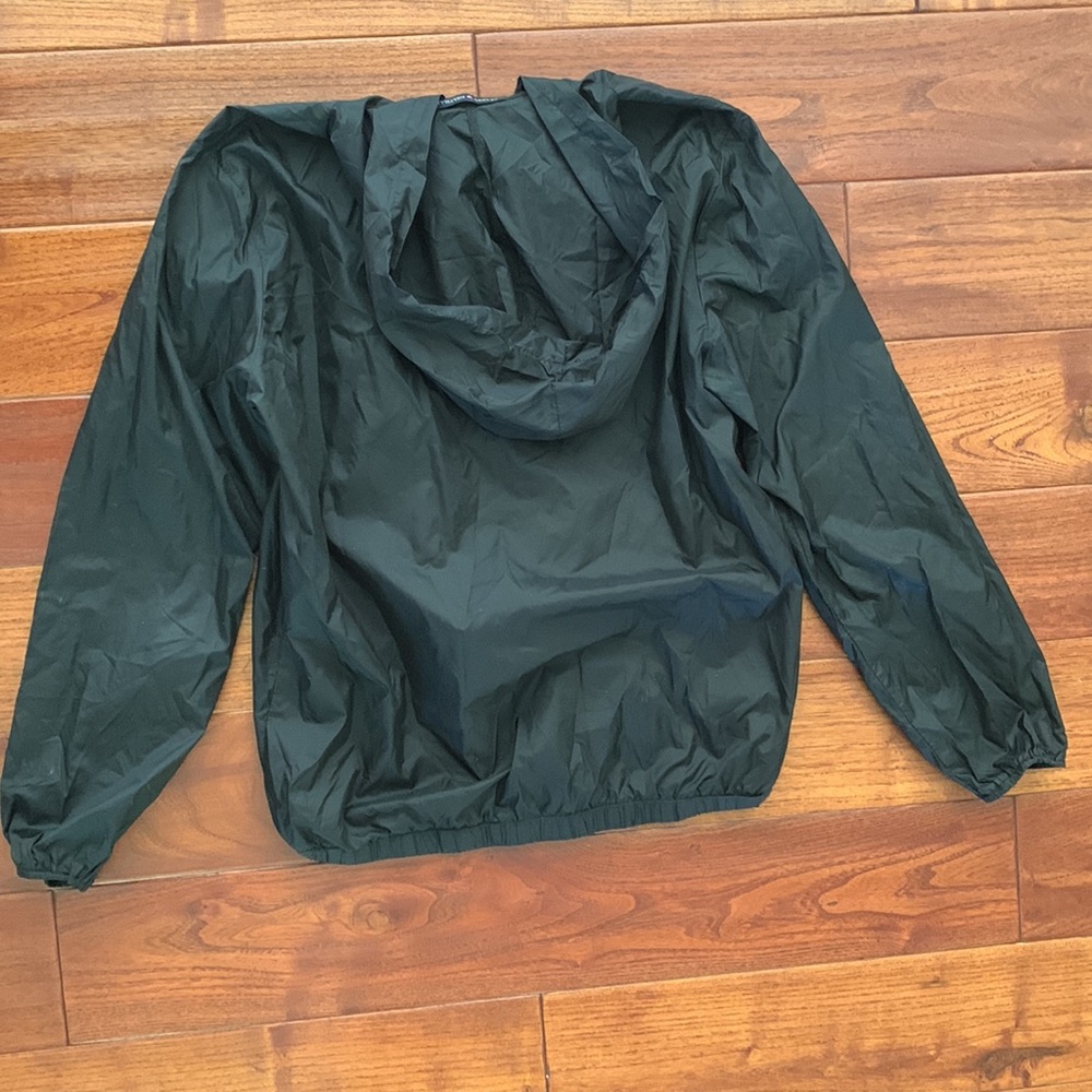 Brandy Melville Jacket OS Black Hooded Windbreaker small lightweight packable - Picture 9 of 9